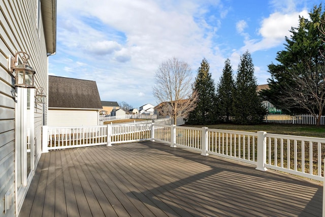 deck featuring fence