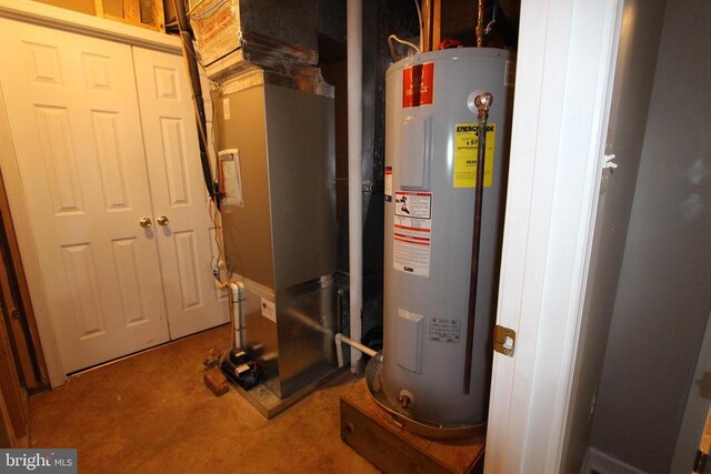 utilities with heating unit and electric water heater