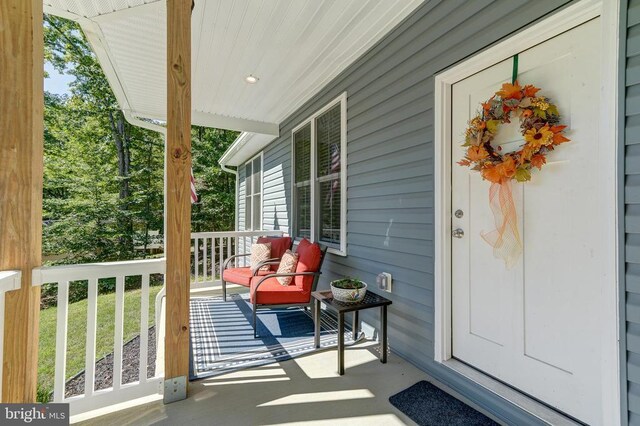 exterior space featuring covered porch