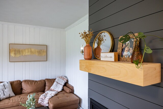 interior space featuring ornamental molding