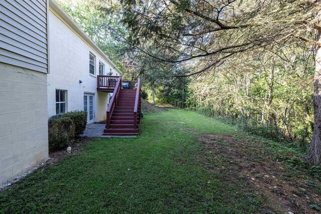 view of yard featuring a deck