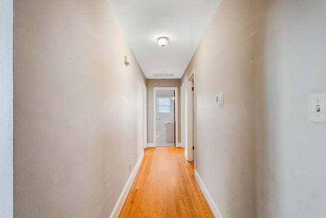 hall featuring light hardwood / wood-style flooring