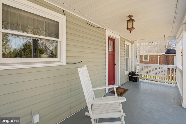 view of patio with a porch