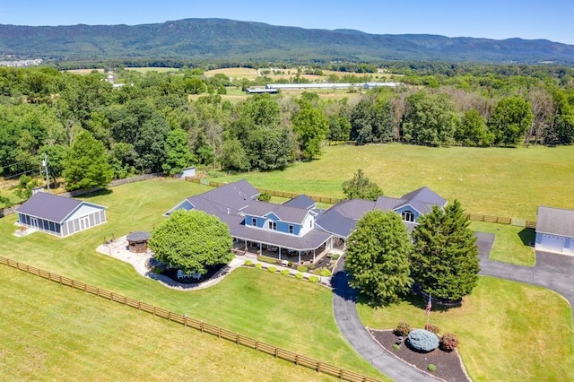 aerial view featuring a mountain view