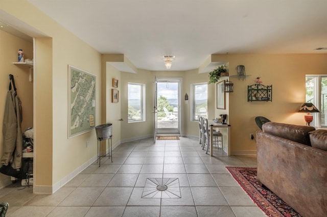 view of tiled foyer entrance