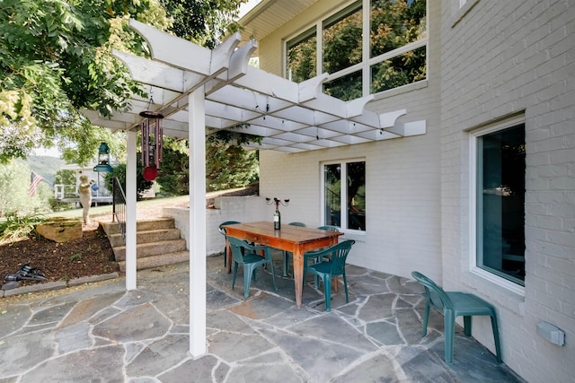 view of patio with a pergola