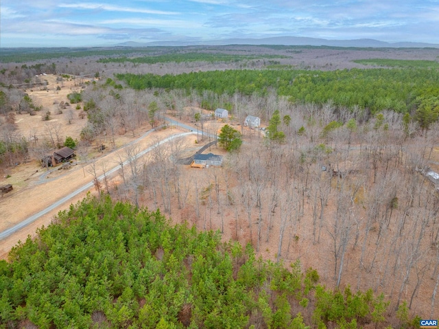 aerial view featuring a rural view and a mountain view