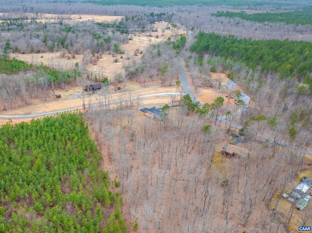 birds eye view of property featuring a rural view