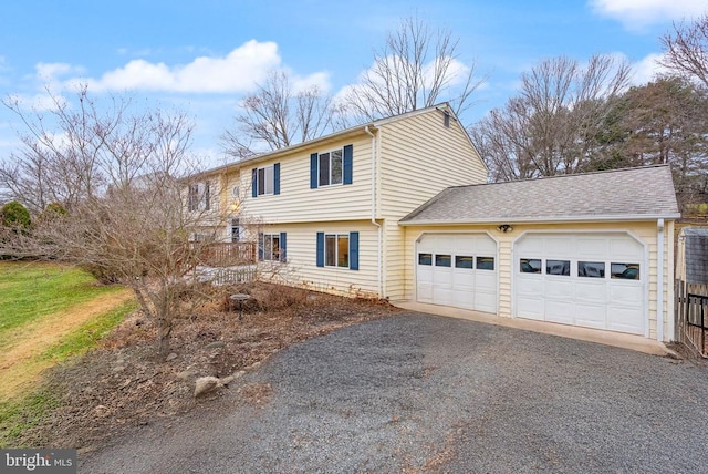 view of front of house with a garage