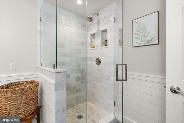 bathroom with an enclosed shower