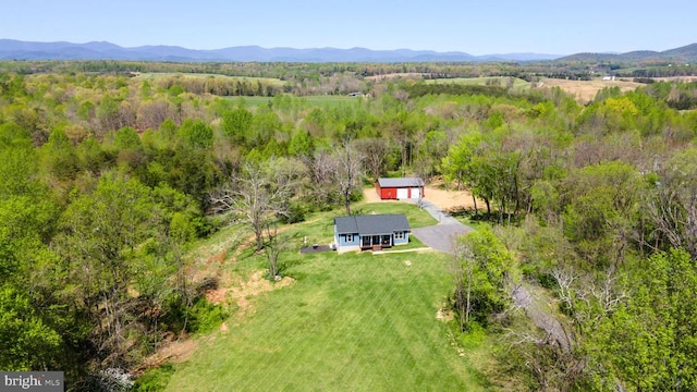 aerial view featuring a mountain view