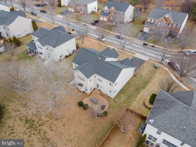 aerial view with a residential view