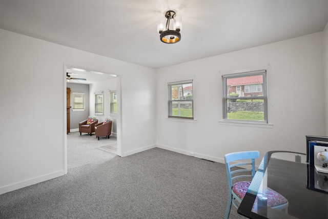 office featuring light colored carpet