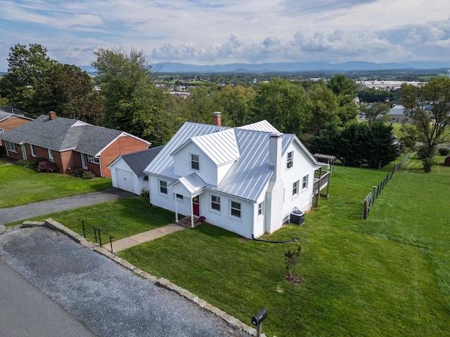 drone / aerial view with a mountain view