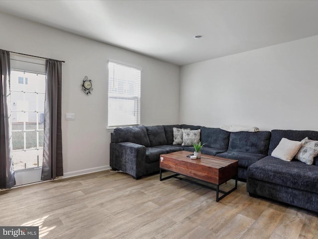 living room featuring light hardwood / wood-style floors