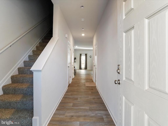 hall featuring hardwood / wood-style flooring