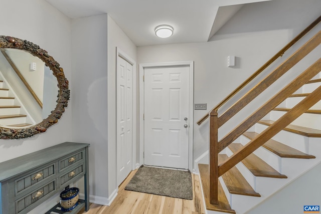 entrance foyer with wood-type flooring