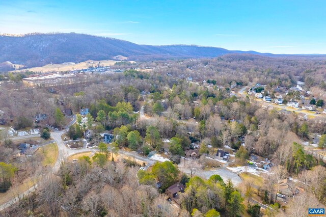 drone / aerial view with a mountain view