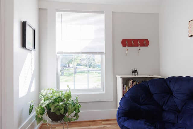 bedroom with hardwood / wood-style flooring