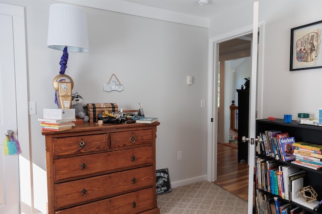 interior space with light hardwood / wood-style floors