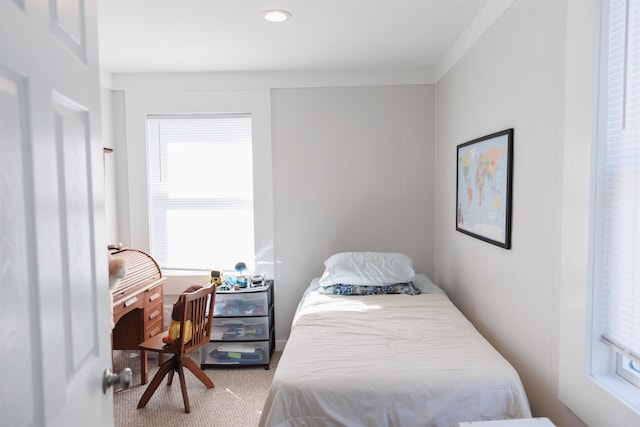 bedroom with carpet