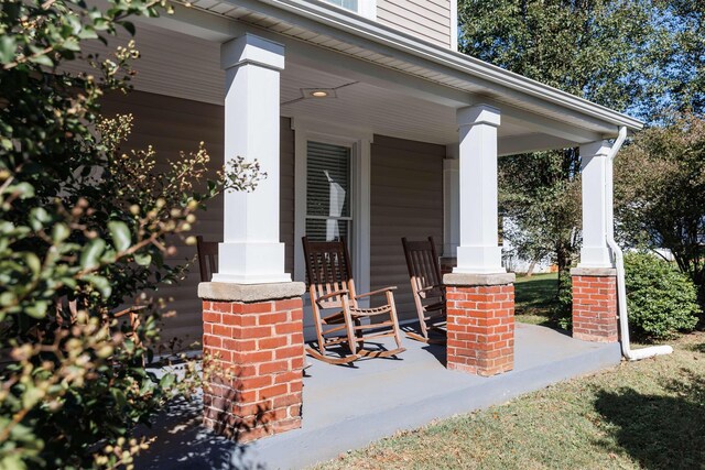 view of patio featuring covered porch