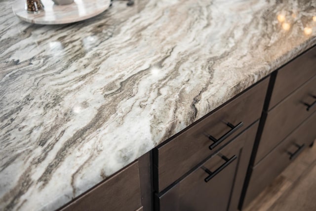 interior details featuring dark brown cabinetry