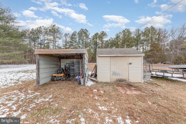 view of shed