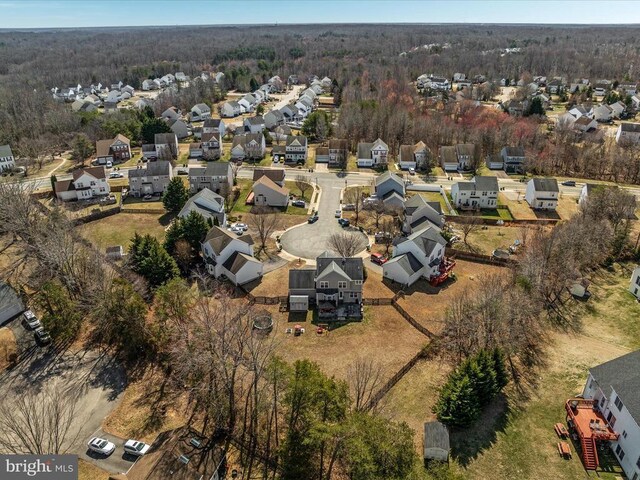 aerial view with a residential view