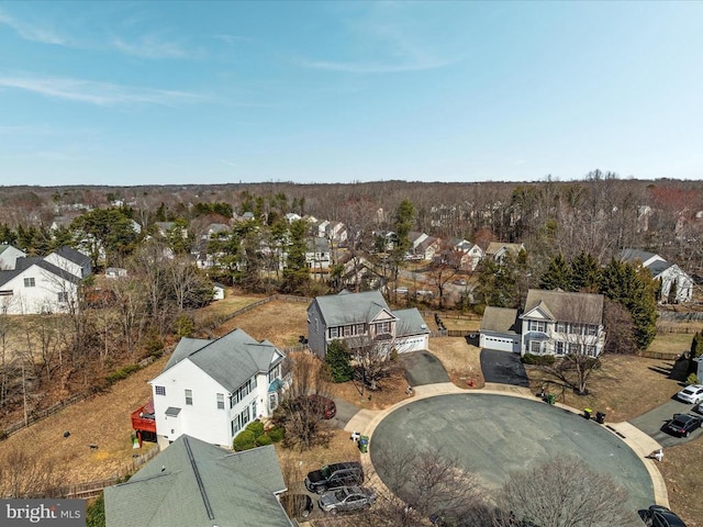 drone / aerial view with a residential view