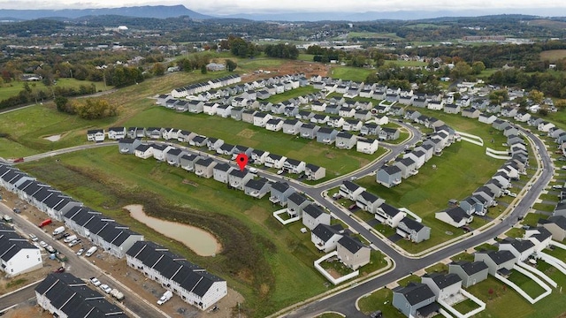 bird's eye view with a mountain view