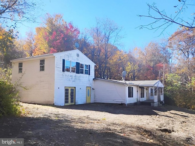 rear view of house with french doors