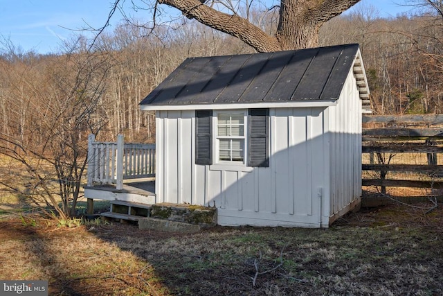 view of shed