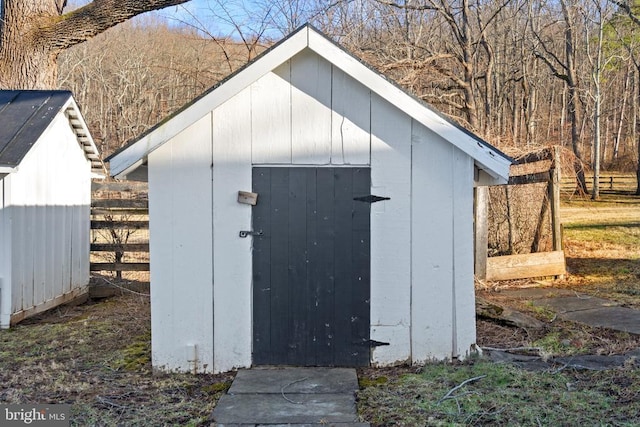 view of shed