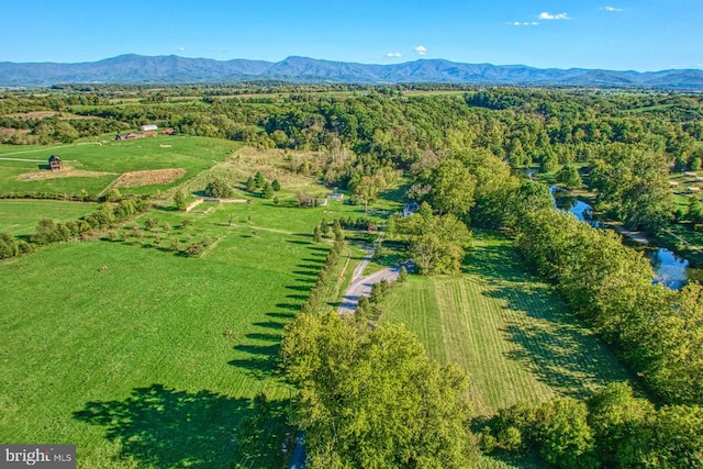 bird's eye view featuring a mountain view