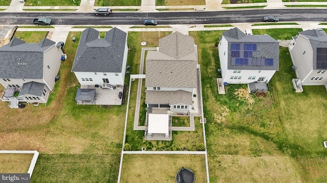 aerial view with a residential view