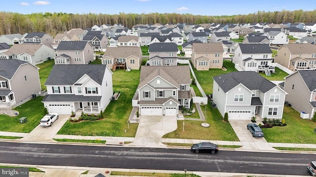 aerial view featuring a residential view