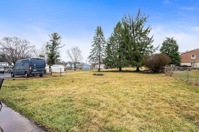 view of yard with fence