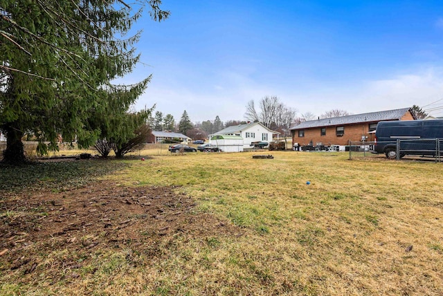 view of yard featuring fence