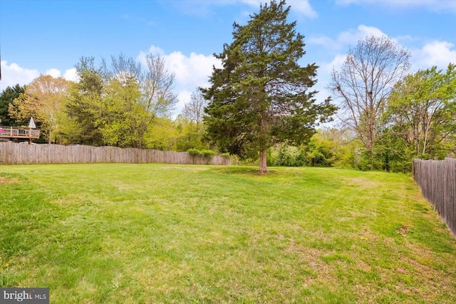 view of yard featuring fence