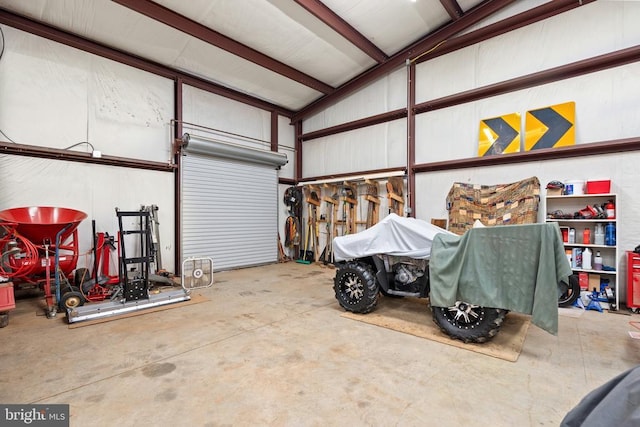 garage featuring metal wall