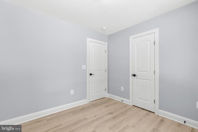 interior space with light hardwood / wood-style floors