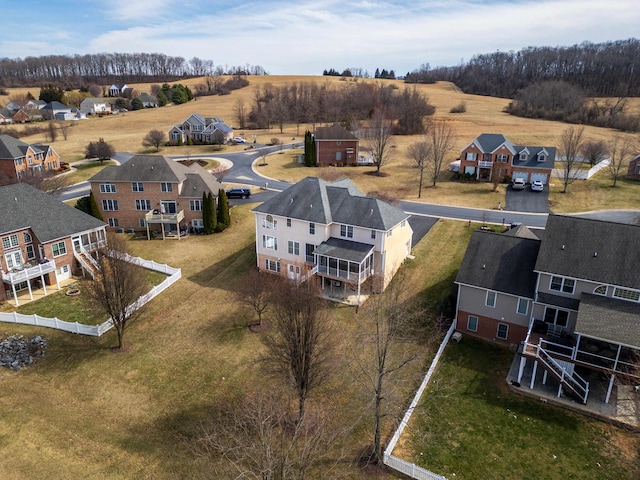 aerial view with a residential view