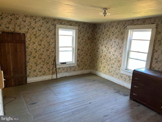 interior space with light hardwood / wood-style flooring