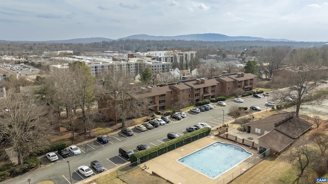 bird's eye view featuring a mountain view