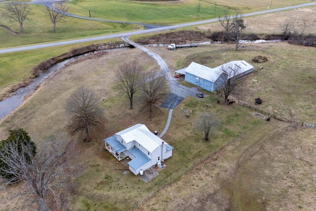 aerial view with a rural view