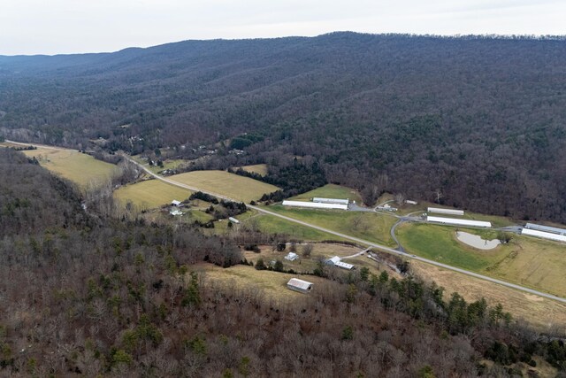 aerial view with a mountain view