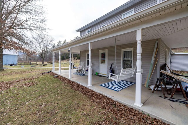 exterior space with a porch