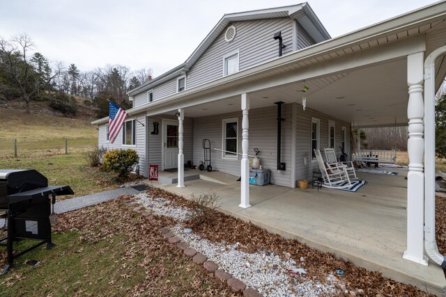 exterior space with a porch