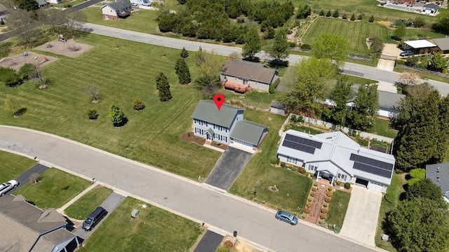 bird's eye view with a residential view